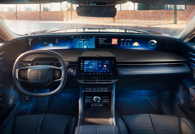 A large panoramic display is shown on the dashboard of a 2024 Lincoln Nautilus® SUV | Lidtke Lincoln in Beaver Dam WI